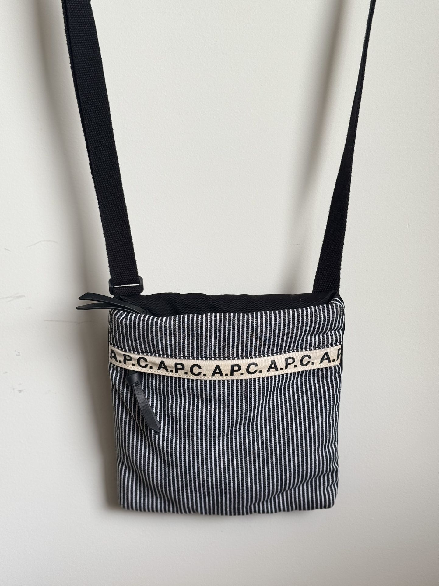 A.P.C. Black and White Repeat Messenger Bag