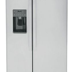 New GE - 25.3 Cu. Ft. Side-by-Side Refrigerator with External Ice & Water Dispenser GSS25GYPFS