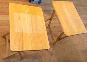 Wooden Folding TV Tray Tables Set of 2