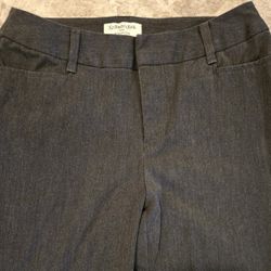 Preowned Womens St. Johns Bay Classic Fit Boot Cut Bi-Stretch Trouser Pants Gray Size 6P (Petite)