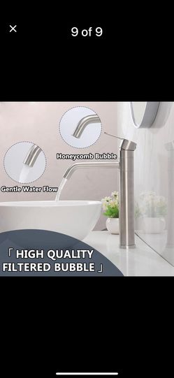 Tall Bathroom Faucet, Brushed Nickel And Black Vessel Sink Faucet Single Hole F 26N $30