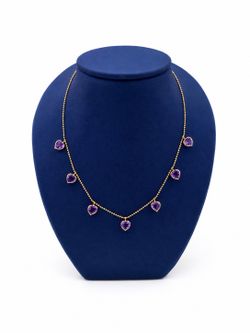 Queen of Hearts Amethyst Station Necklace
