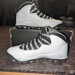 Nike Air Jordan 10 Retro 2013 Steel Sz 12 310805-103, White, Black, Gray, X, XI