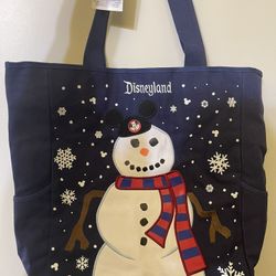 Disneyland Park Large Canvas Snowman Tote Bag With Tag Brand New