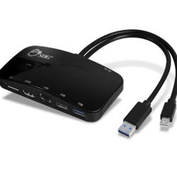 Brand SIIG 
Mini-DP Video Dock with USB 3.0 LAN Hub (Black) - Mini DisplayPort to HDMI or DisplayPort, 2-port USB hub with 1 Gigabit Ethernet port for