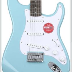 Fender Squier Bullet Stratocaster HT SSS Electric Guitar, with 2-Year Warranty, Tropical Turquoise, Laurel Fingerboard@Q3-49