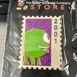 Disney DEC Employee Center Pixar Commemorative Stamp Pin LE Mike Monsters Inc