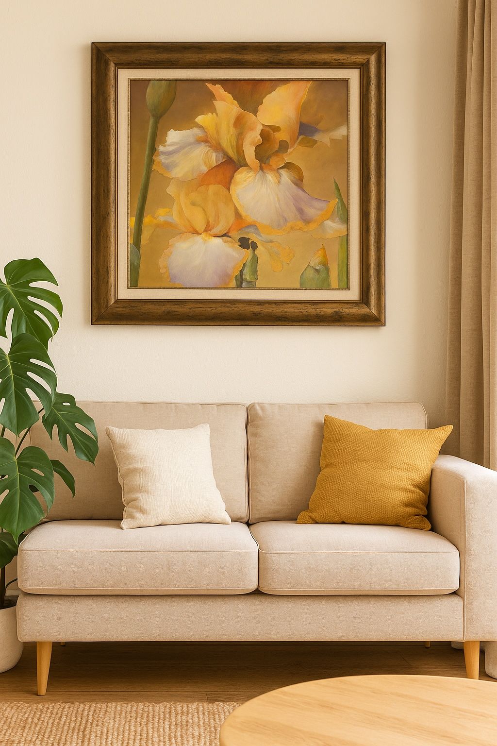 Needs A New Home- Painting “Golden Iris II" by artist Dennis Carney.