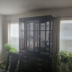 Table, Chairs, China Cabinet, Photos 