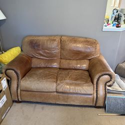 Leather loveseat