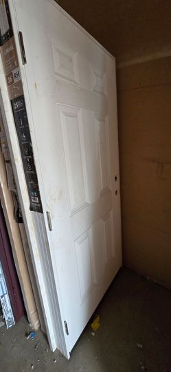 36 in. x 80 in. 6-Panel Right-Hand/Inswing Primed Fiberglass Prehung Front Door 4.5 Jam