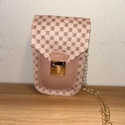 Women’s Pink Retro Monogram Phone Bag