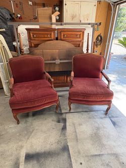 2 antique velvet chairs