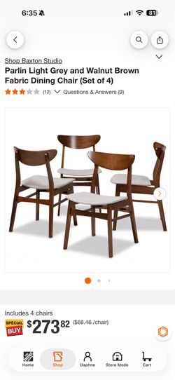 Modern Dining Table + 4 Dining Chairs - Home Depot - $150 OBO