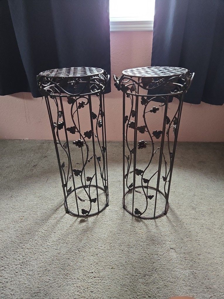 Plant Stand Dull Copper Metal