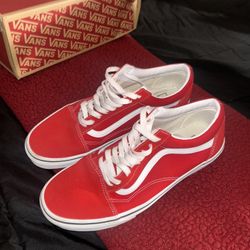 vans red old school