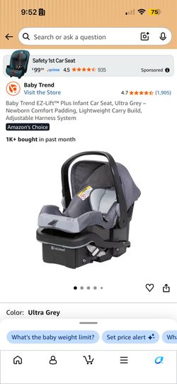New in box ultra grey infant car seat