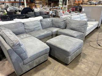 Grey fabric Modular sectional 6 piece
