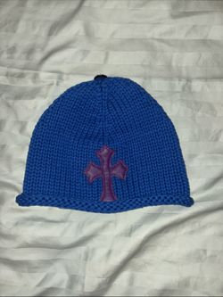 Chrome Hearts Blue Purple Cross Patch Beanie