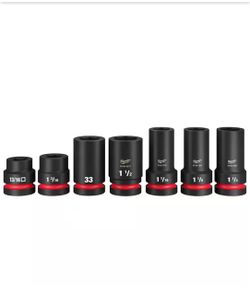 BRAND NEW IN CASE Shop Milwaukee SHOCKWAVE Impact Duty 1 in. Drive Metric and SAE Socket Set with PACKOUT (7-piece)