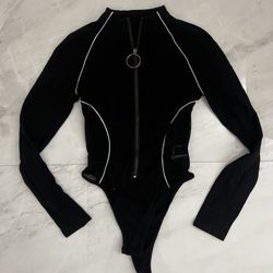 Shein Black and white long sleeve bodysuit 