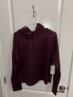 Old Navy Go-Dry Burgundy Cowl Hoodie, L