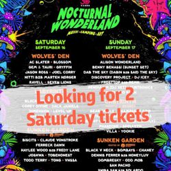 Looking For 2 Saturday Tickets 