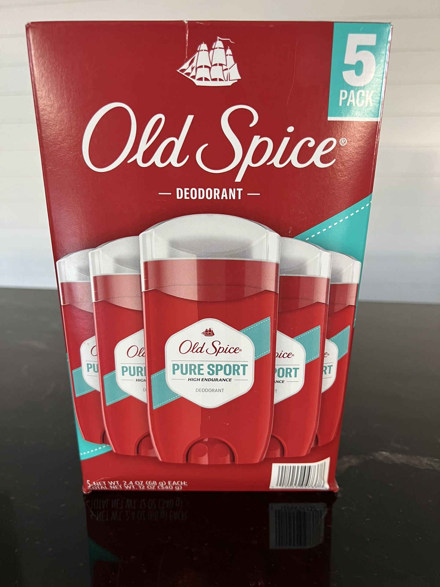 New Old Spice Pure Sport Deodorant 5 Pack 