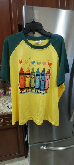 Vibrant Raglan Style Crayon T-Shirt