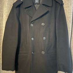 Gap Black Peacoat Men’s Medium Wool Coat Jacket – Great Condition