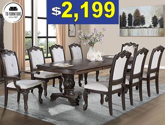 Dining Set  Table + 8 Chairs