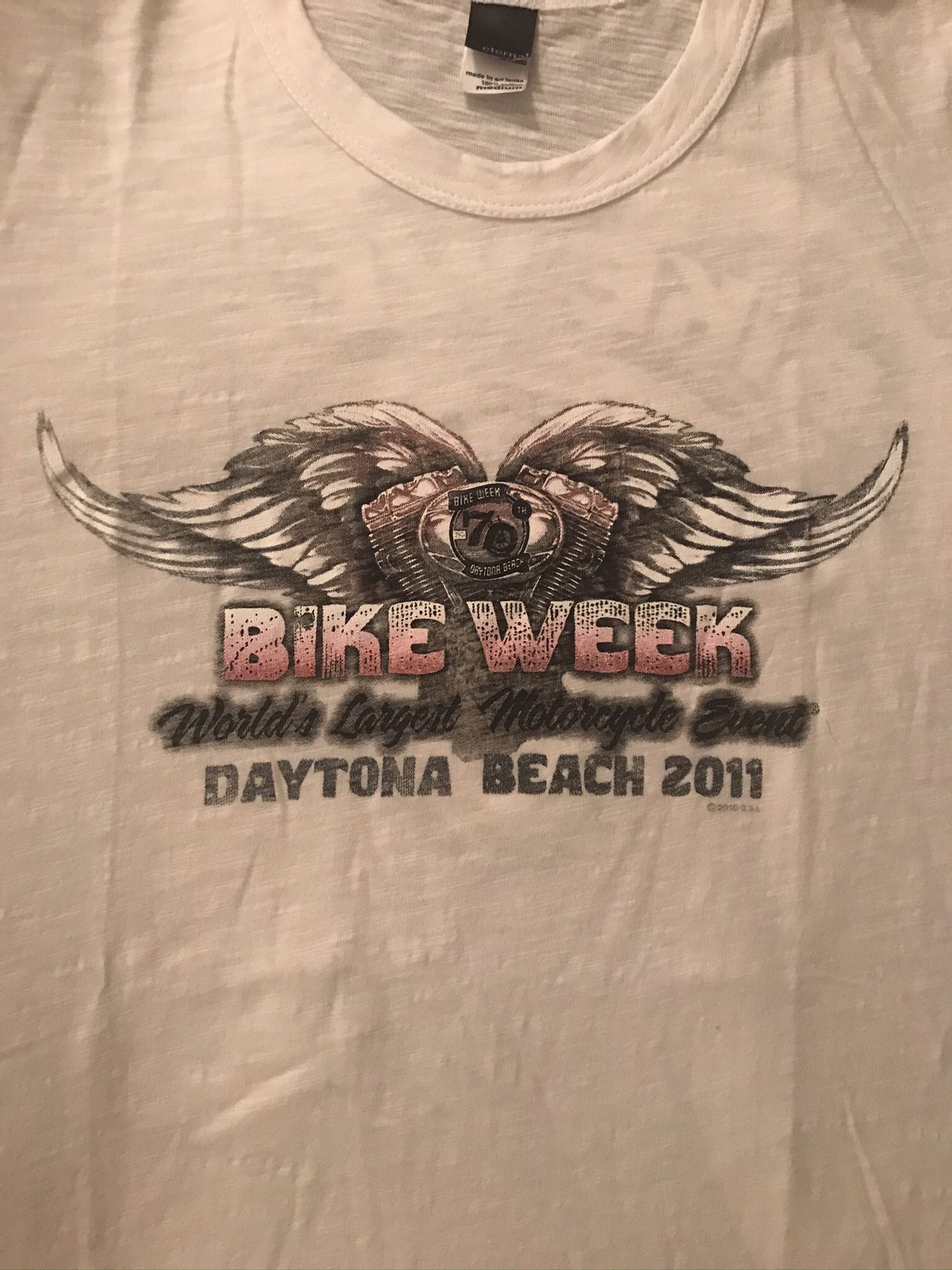 Biker T-shirt White Daytona Beach 2011