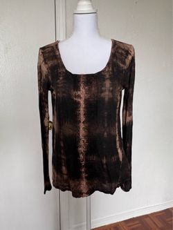Gimmicks women’s brown long sleeve tie-dye top size XS