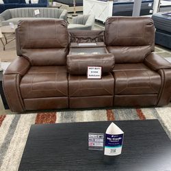 Too Grain Leather Reclining Sofa And Love!!