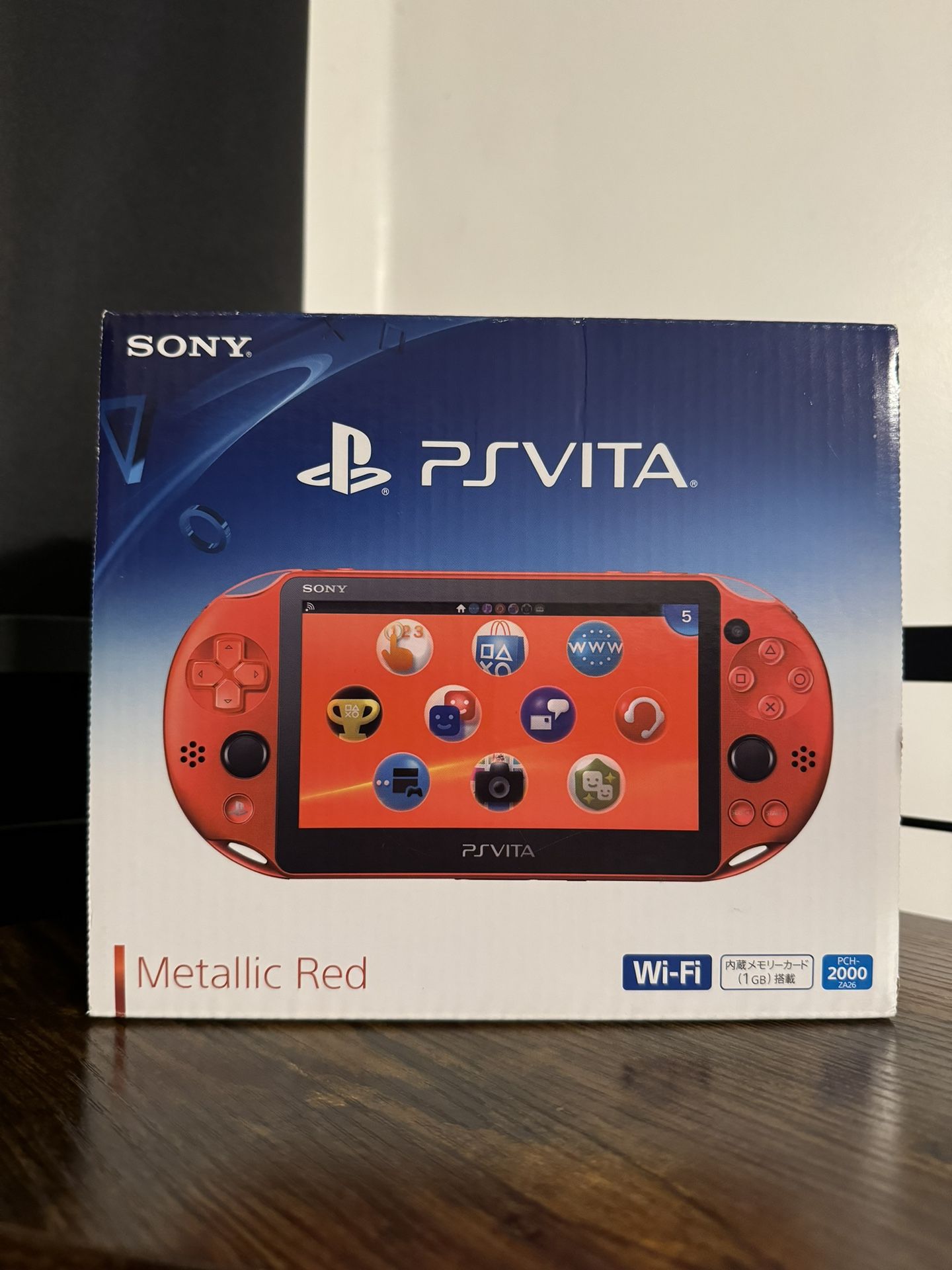 Metallic Red Ps Vita 2000 Slim Box with inserts *no console*