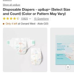 216 Pieces Disposable Diapers (Absorbent & Soft Diapers- up&up size 3