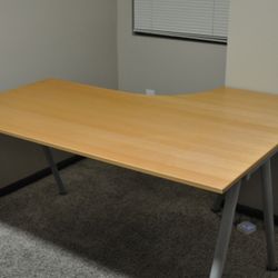Large Wood L Shape Desk