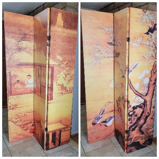 Double-Sided Oriental Decorative Room Divider / Partition