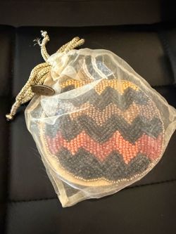 New Mackenzie-Childs 🎃 Sunset Pumpkin Coaster Set