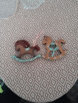 Vintage Hand Carved Wood Rocking Horse