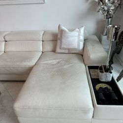 Real Leather White Sofa Bed Kendall Miami