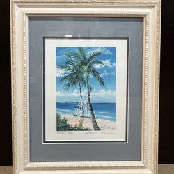 30% off SALE Print of 1998 Vintage Oil painting – “Island Rest” in Bahamas, hand signed by Astrid Pinder