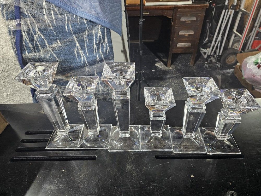 Crystal candle holders