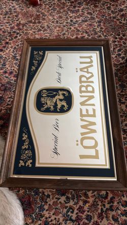Löwenbräu Dark Special Beer Framed Mirror Sign