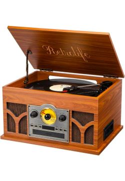 Retrolife® 10-in-1 Record Player with Speakers and Bluetooth, Mahogany
3-Speed Belt-Drive Turntable