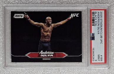 2025 Topps Stadium Club UFC Anderson Silva #189 Black Foil PSA 9 Mint