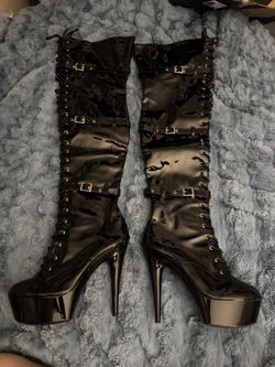 6” Knee High Wonderheel Latex Stiletto Boots