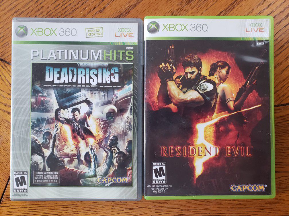Lot Of 2 XBOX 360 Live Resident Evil + Deadrising Tested for Sale
