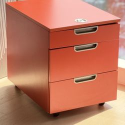 Red/Orange Filing Cabinet w/combination Lock