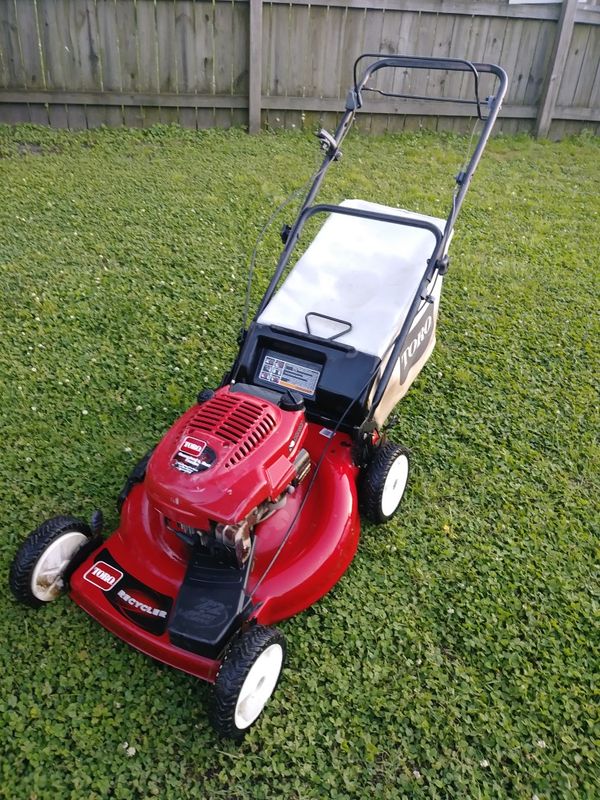 Red toro mower it needs some work has a gas leak good for someone who